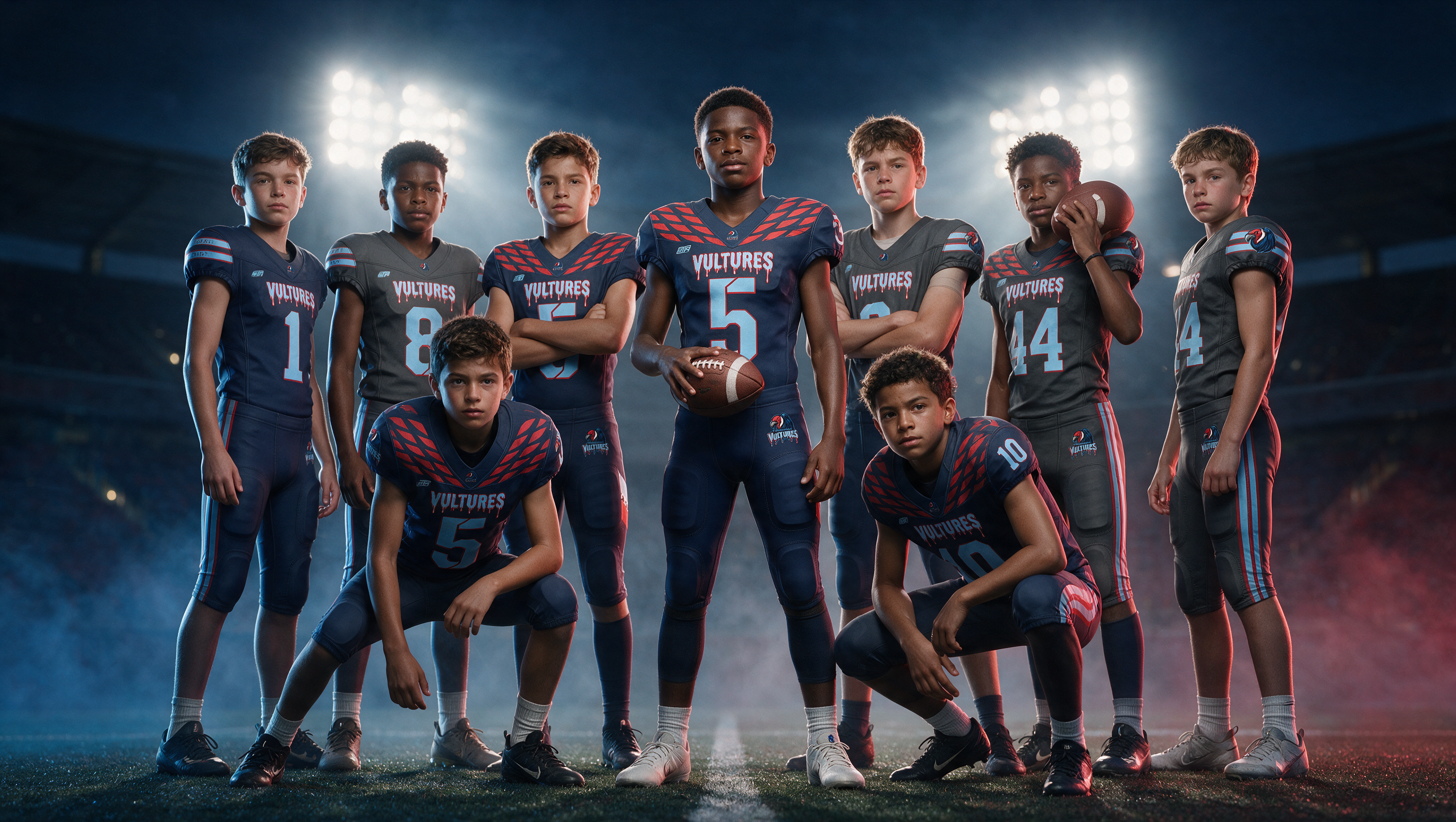 Tennessee Vultures players wearing the official team uniforms